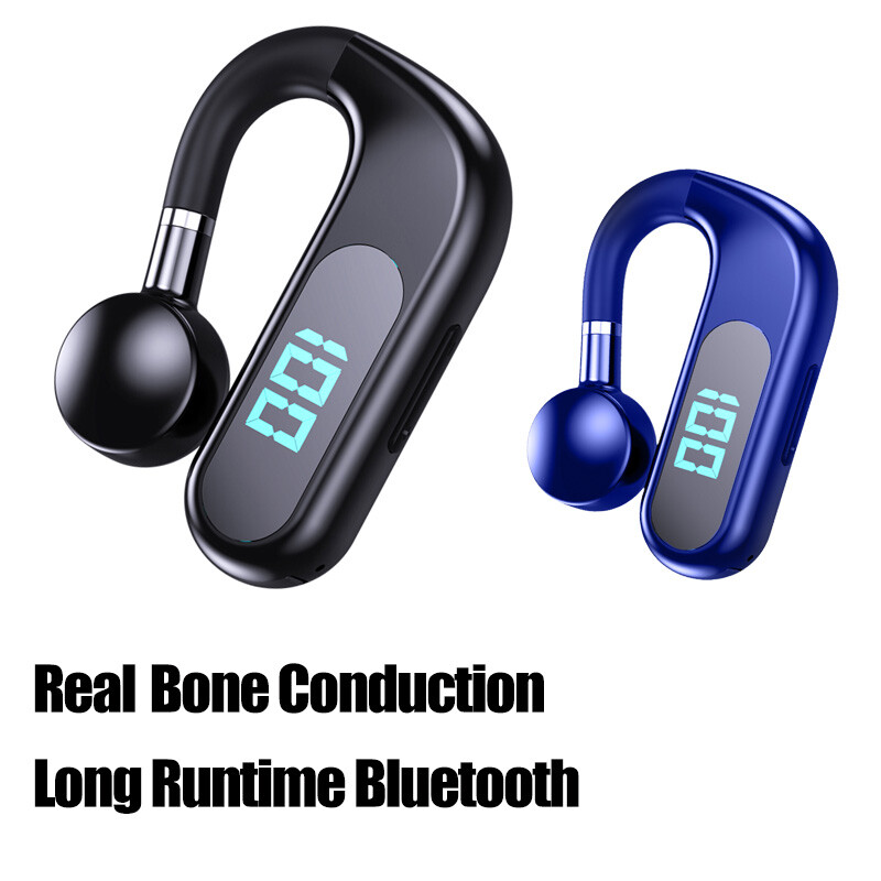 30Hrs Bone Conduction Bluetooth Wireless Headset Business Trucker Sport Earphone