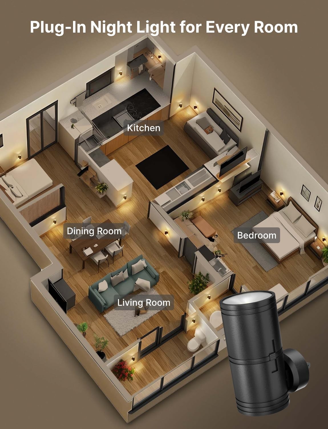 Likelgn Night Light Plug into Wall, 2 Pack Dimmable LED Nightlight with Dusk ...