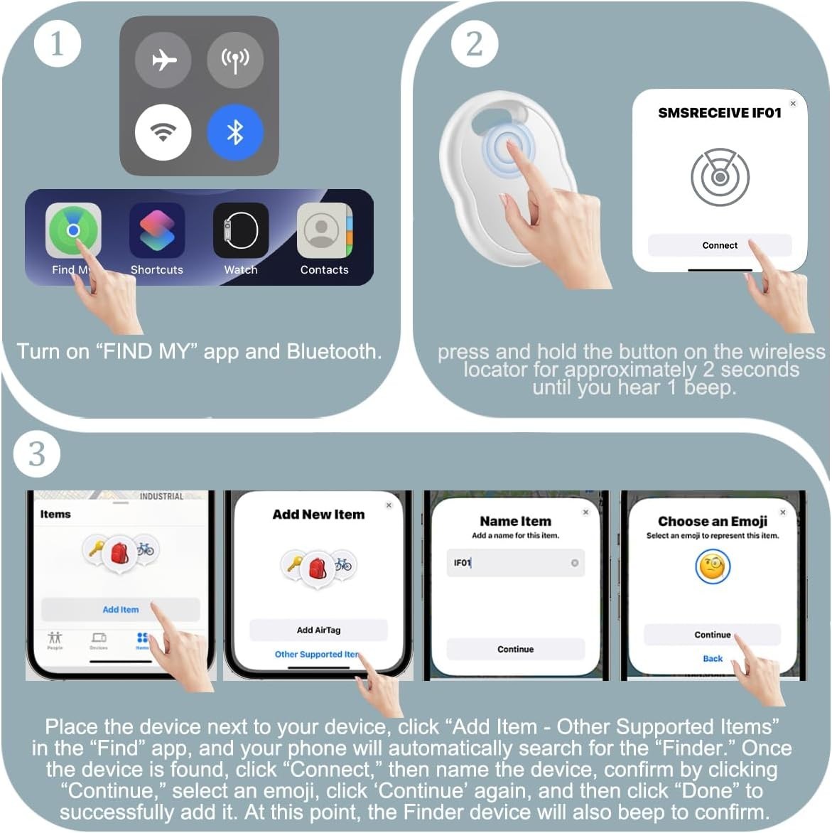 Air Tracker Tags-4 Pack [Apple MFi Certified] - Smart Bluetooth Tracker Tags