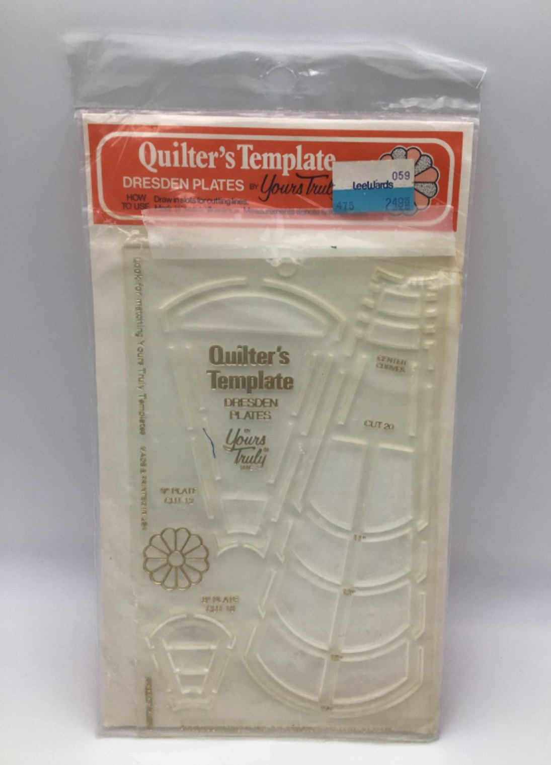 Yours Truly Inc. Quilters Multiple Size Template Dresden Plates 1979 Used