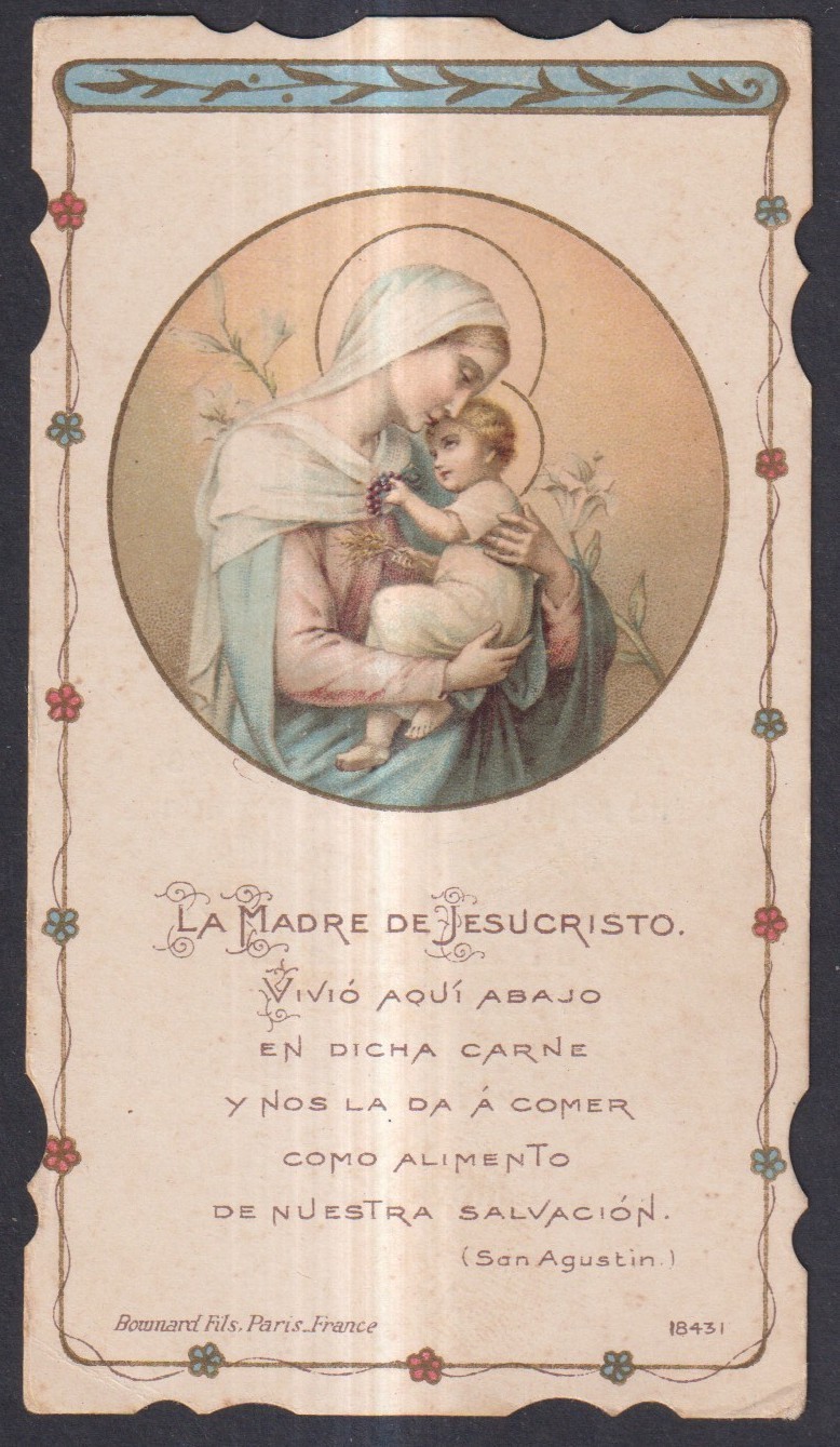 Holy card antique de la Virgin santino image pieuses estampa