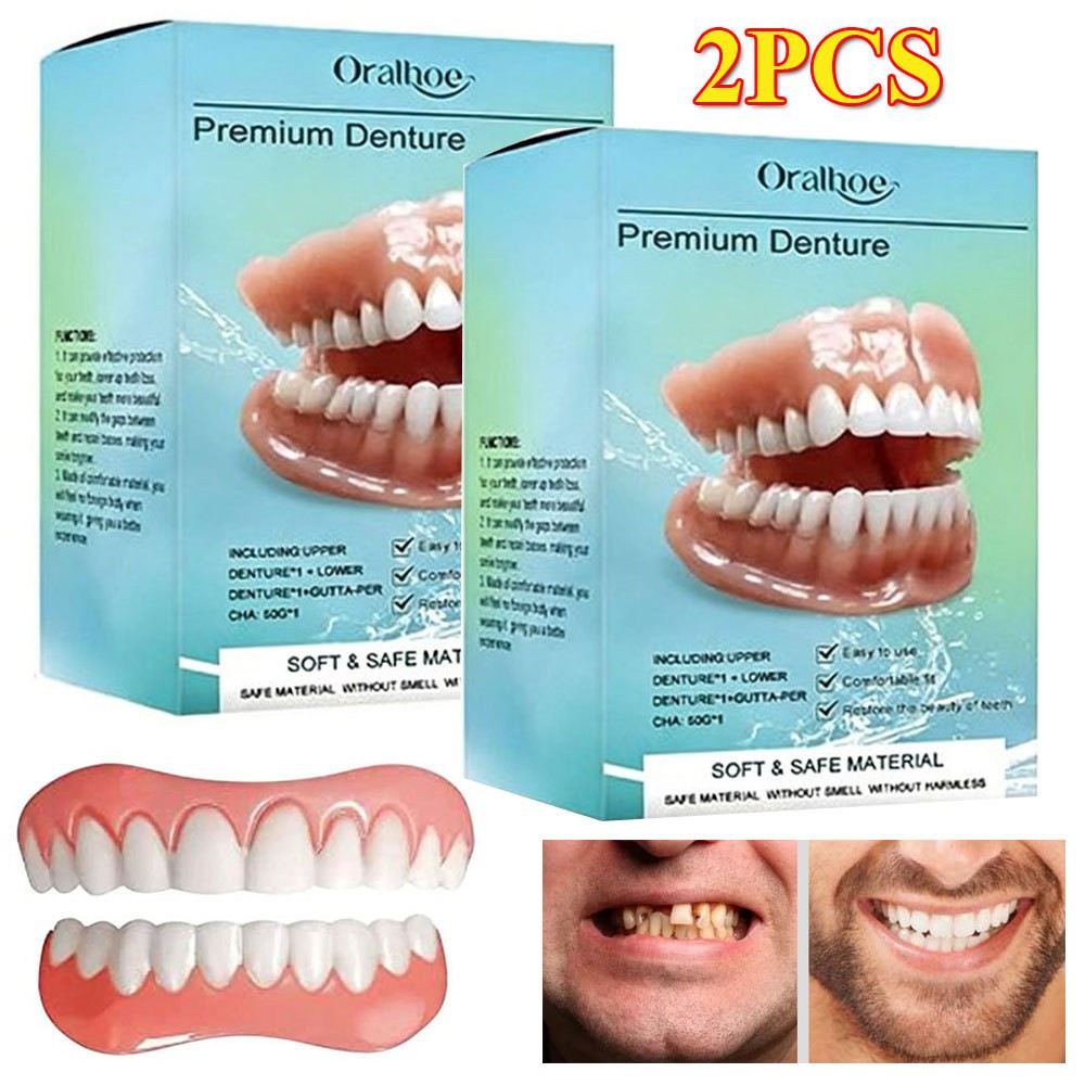 Silicone Reline Kit Denture Set Soft Silicone Denture False Teeth for Women Men