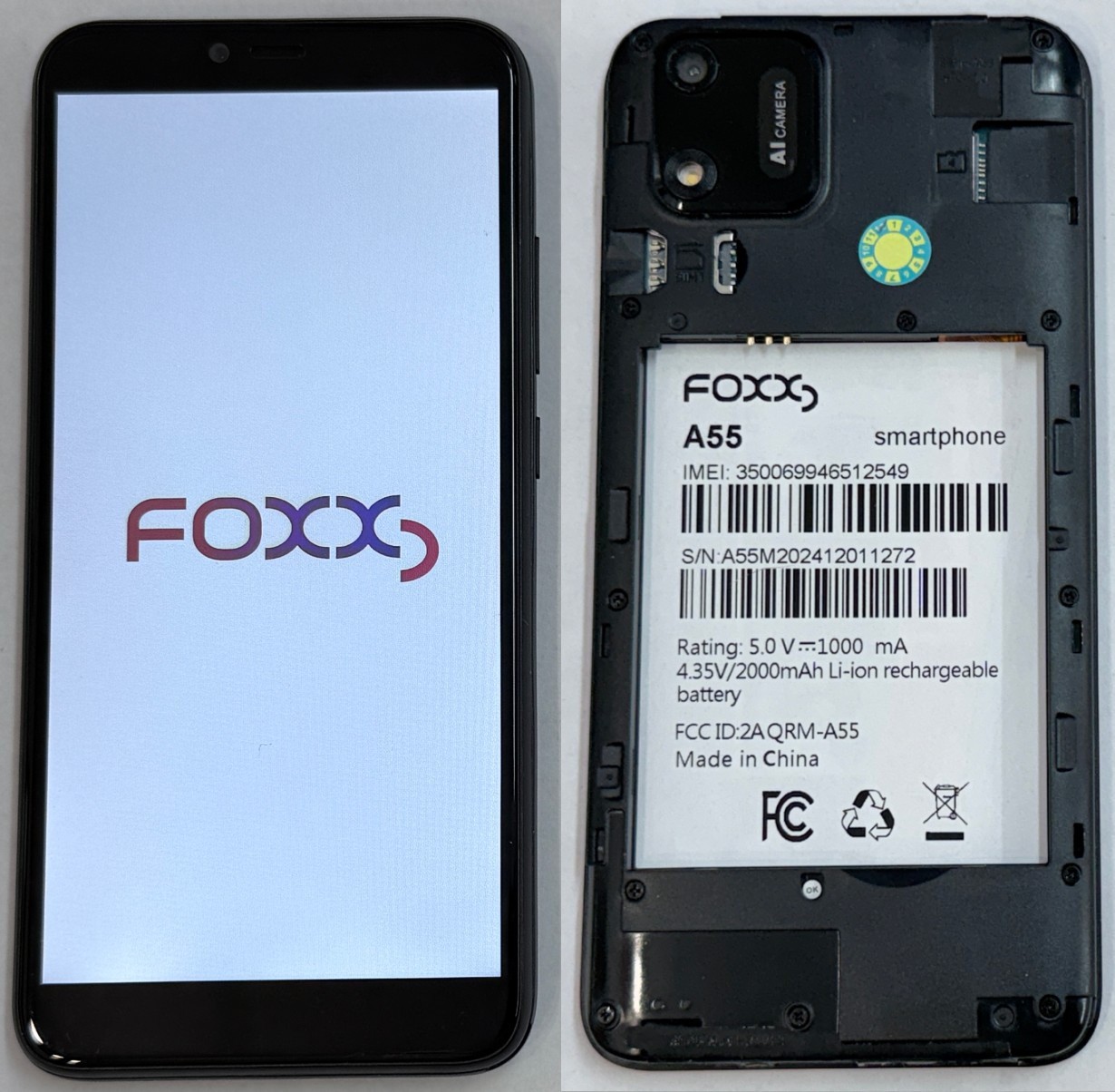 OEM FoxxD A55 LCD Display Touch Screen Assembly + Frame Phone Part *B GRADE*