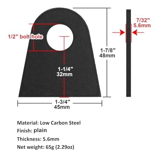 20 Pack Universal Weld-On Tabs, Chassis Mount Flat Tabs, 1-7/8" Height, 1/2"
