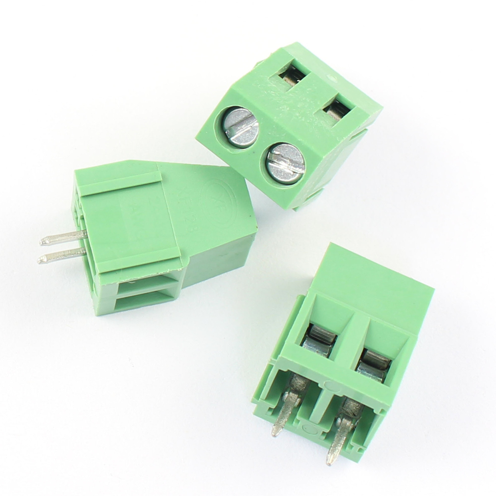 10Pcs 5mm Pitch 2 Pin Straight PCB Screw Terminal Block Connector KF128 300V 15A
