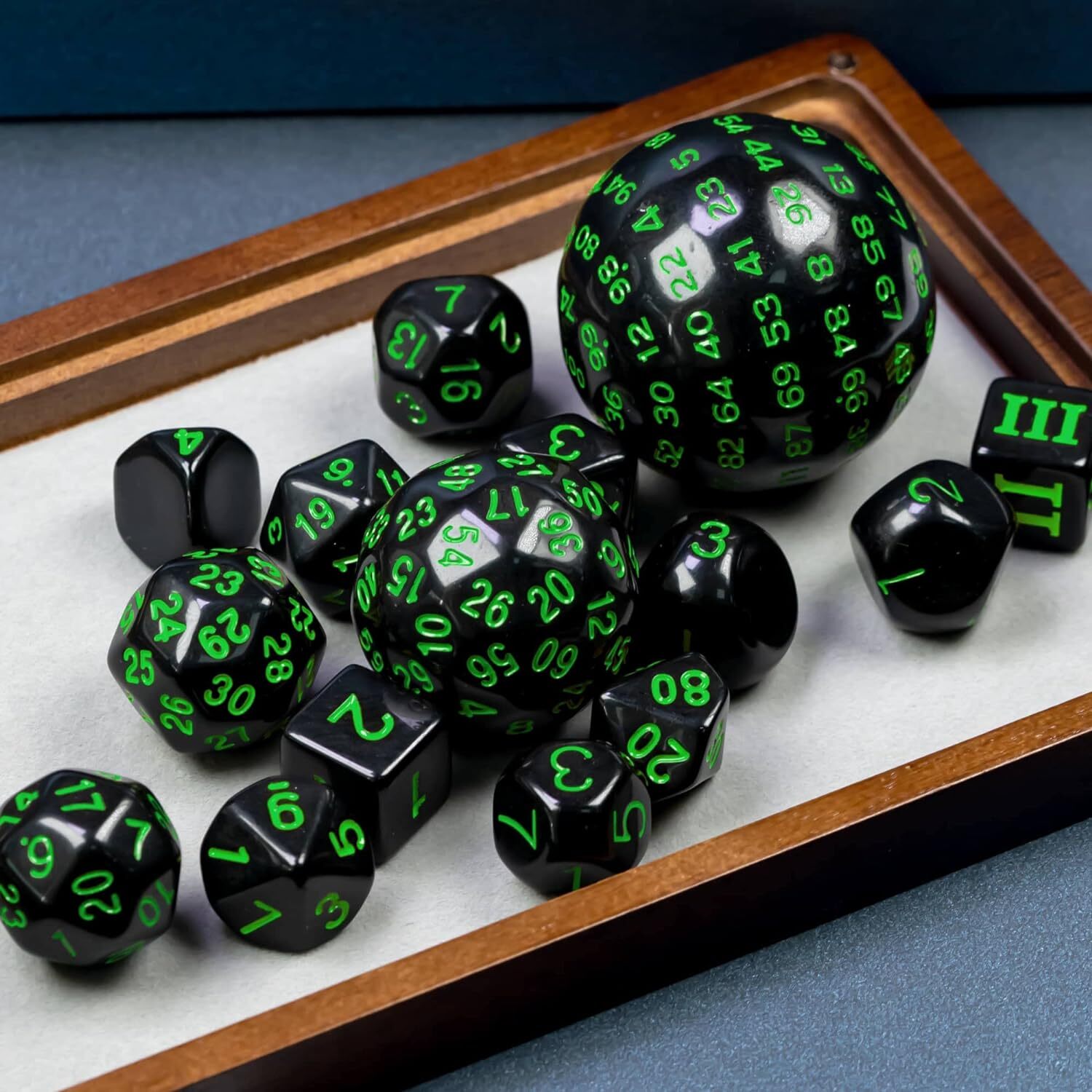 15 Pieces Complete Polyhedral DND Dice Set D3-D100 Spherical D&D Dice Set D100