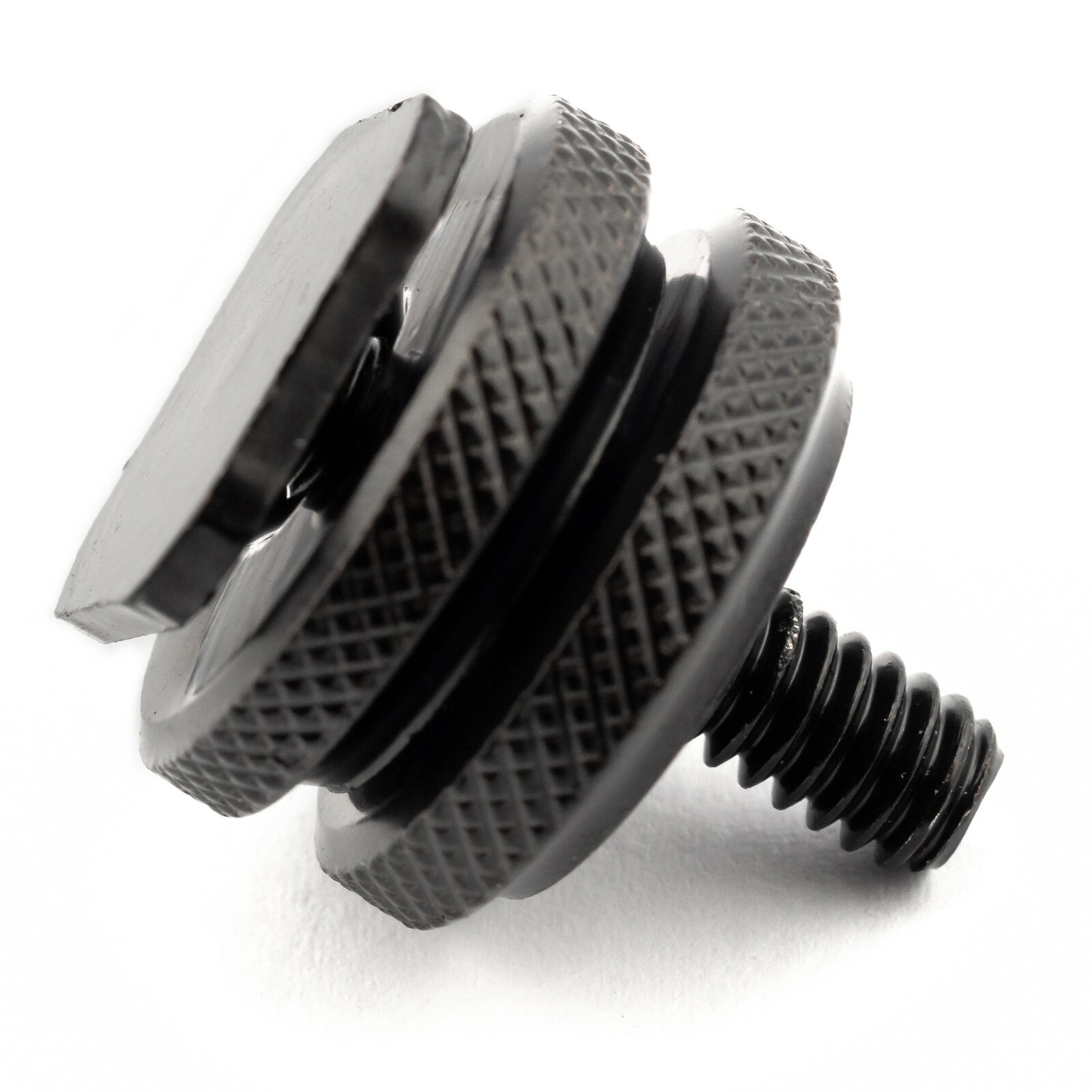 Cold Shoe Mount To 1/4" Male Thread Dual Clamp Tripod Adaptor Screw Accessory