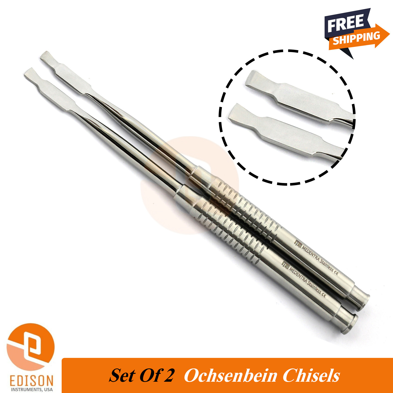 Set Of 2 Ochsenbein Periodontal Chisels Reshaping Bone Splitting Dental Tools