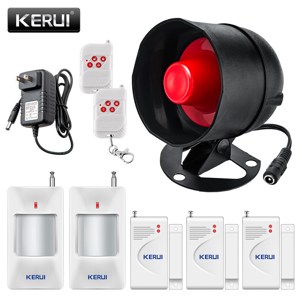 KERUI Alarm Home Security System Door Sensor Garage Detect Anti-theft Loud Siren