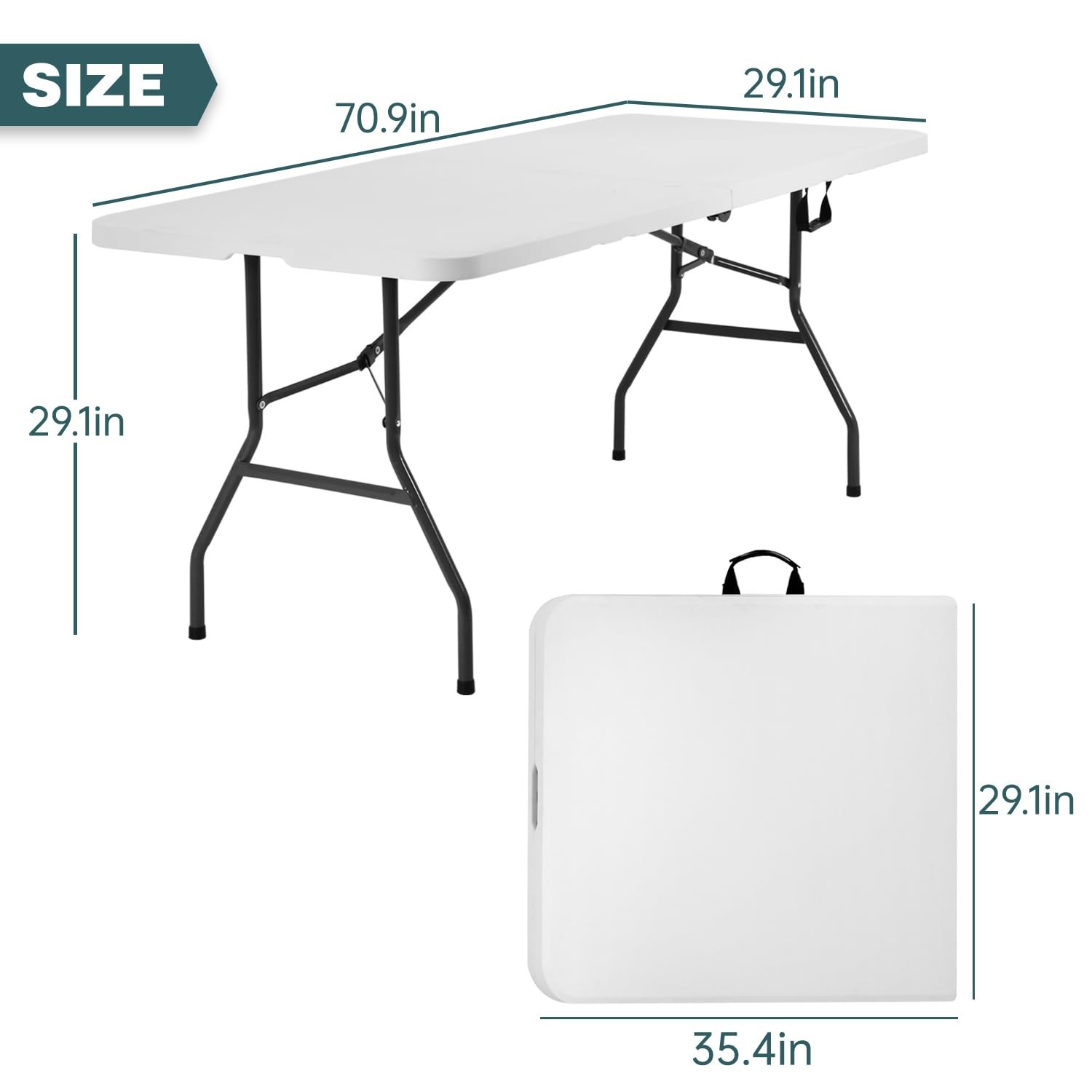 Best 6 Foot Outdoor Dining Table, Foldable Portable Rectangular Plastic Folding