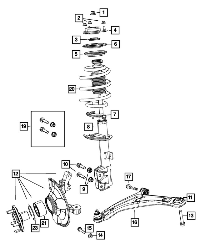 Genuine Mopar Front Knuckle And Hub Left 5181081AC