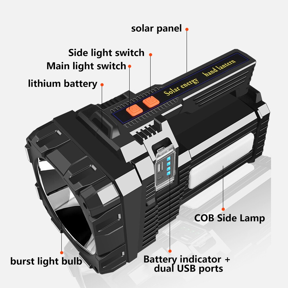 10000000LM Spotlight Rechargeable Flashlight Super Bright Outdoor Handheld Torch