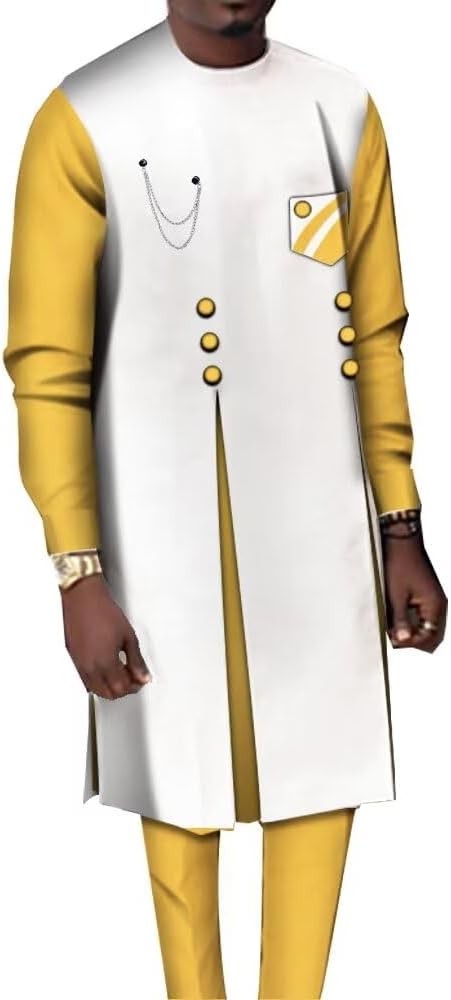 Dashiki Shirts and Pants Set Tribal Mens African Outfits for Wedding Party