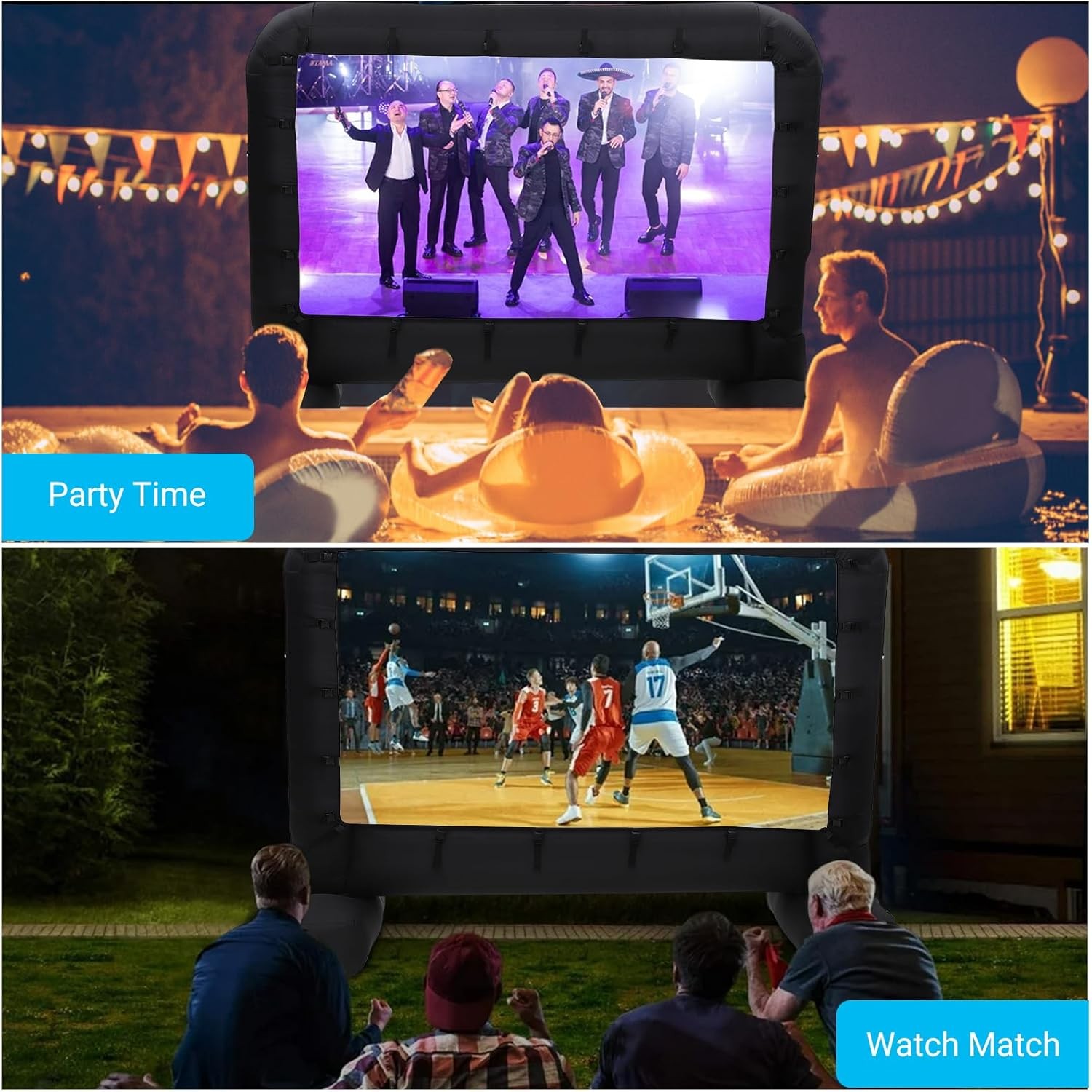 Inflatable Movie Screen 14 FT Inflatable Projector Screen with Blower