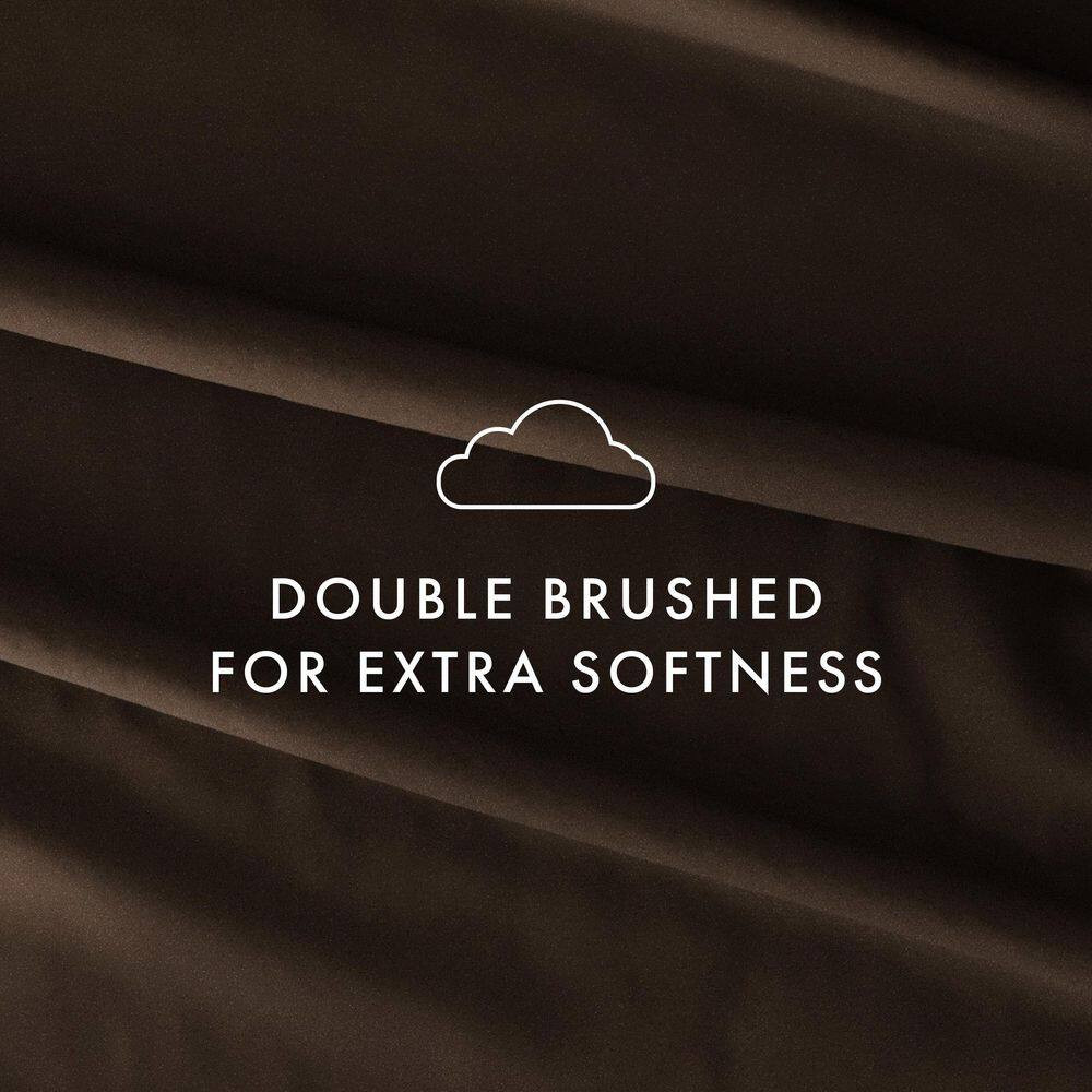 6-Piece Chocolate Solid Microfiber Queen Sheet Set Free Shipping New