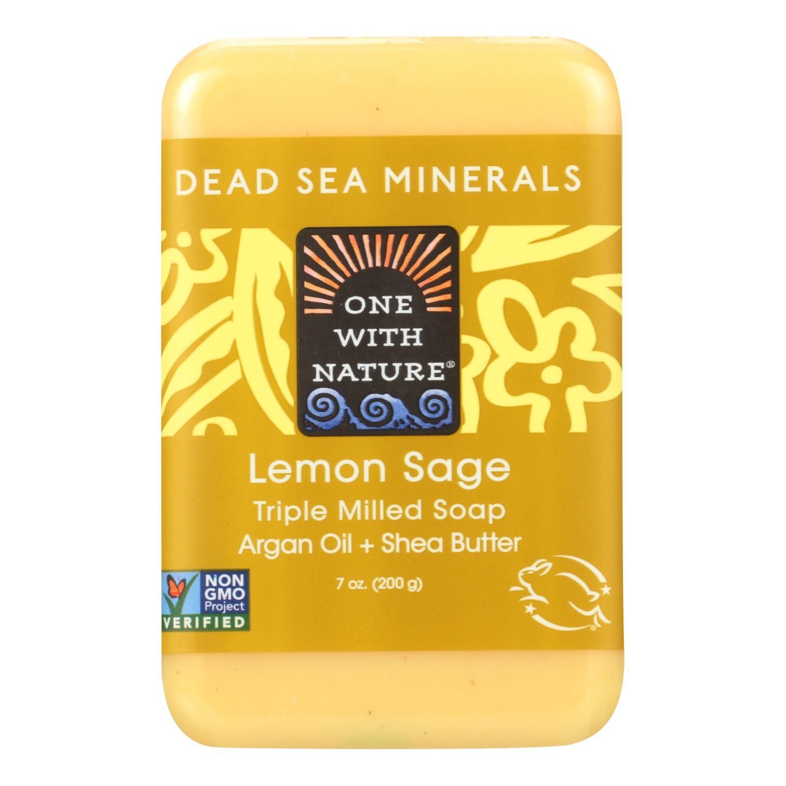 One With Nature Dead Sea Minerals Soap with Argan Oil Lemon Sage 7 oz Pack of 12