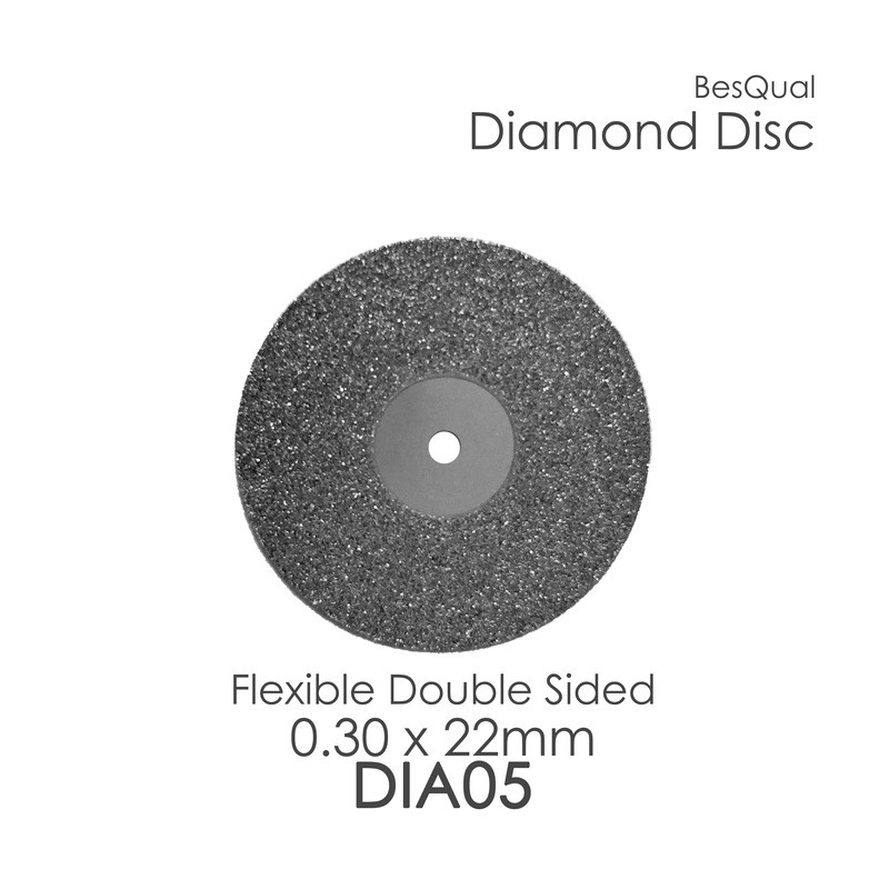 Dental Lab Diamond Disc #5 Double Sided 0.30mmx 22mm free mandrel