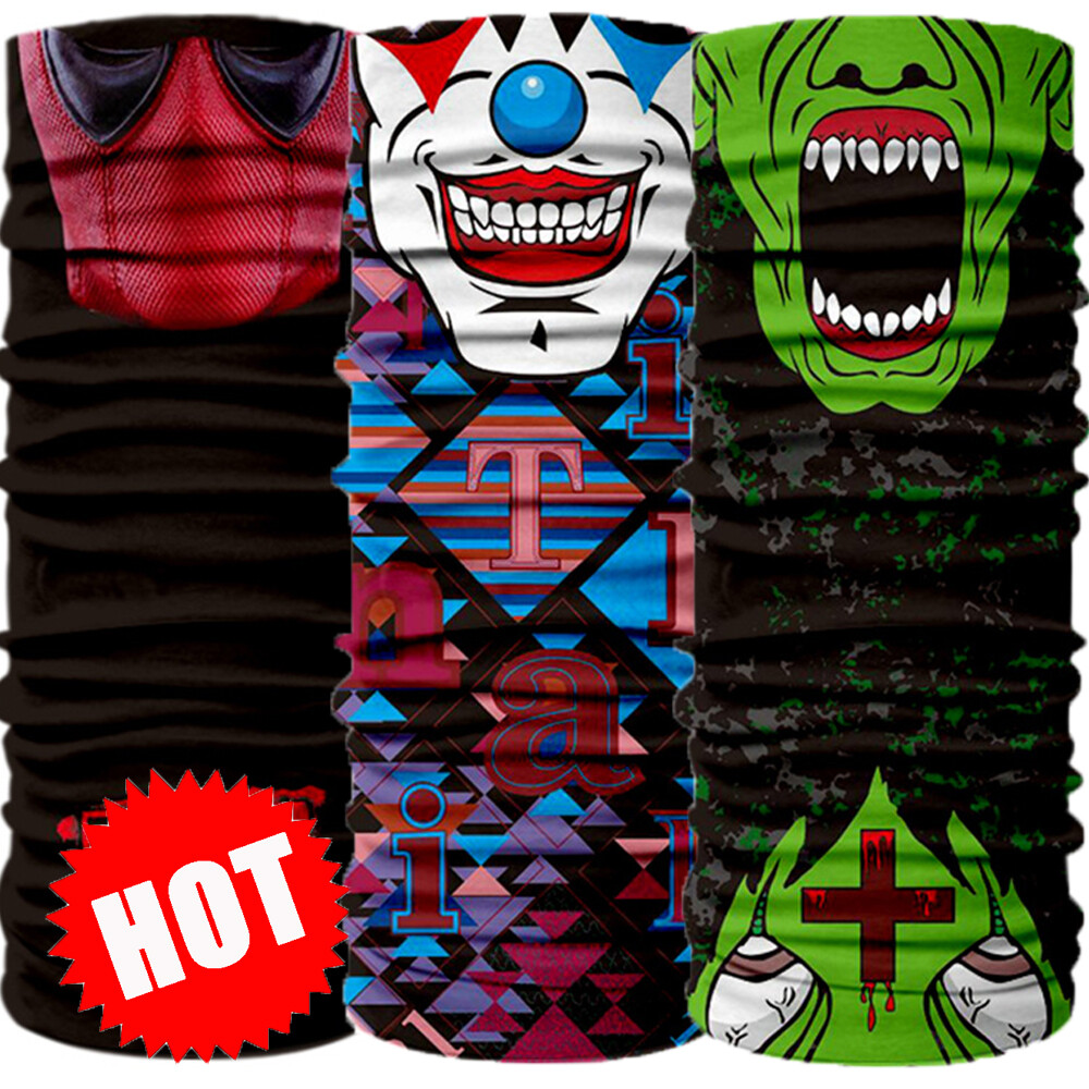 Joker Clown Cosplay Neck Tube Ski Scarf Anti-UV Face Cover Bandana Neck Gaiter