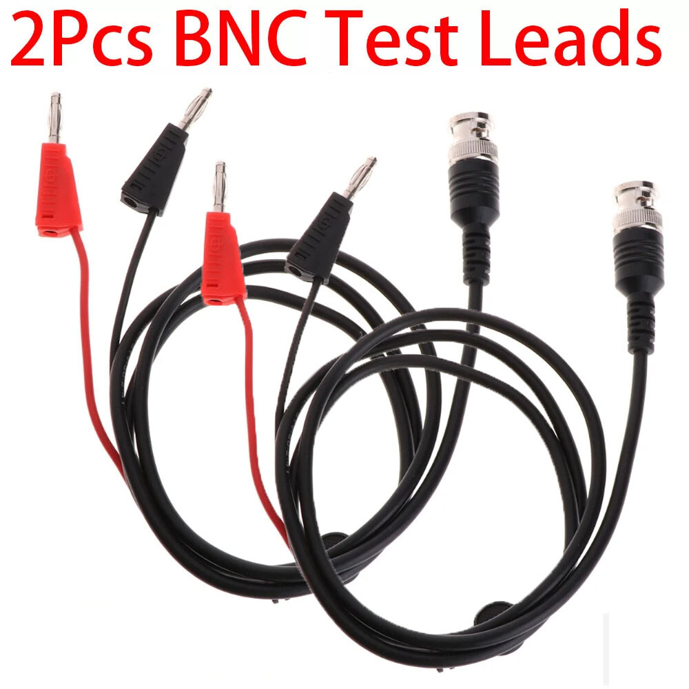 2XBNC Q9 Male To Dual 4mm Stackable Banana Plug Test Lead For Oscilloscope 3.3ft