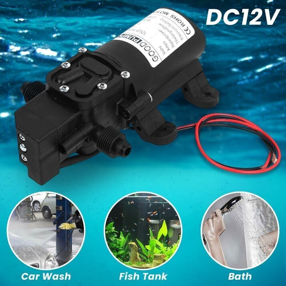 2PCS 12V Water Pump 130PSI Self Priming Diaphragm High Pressure Automatic Switch