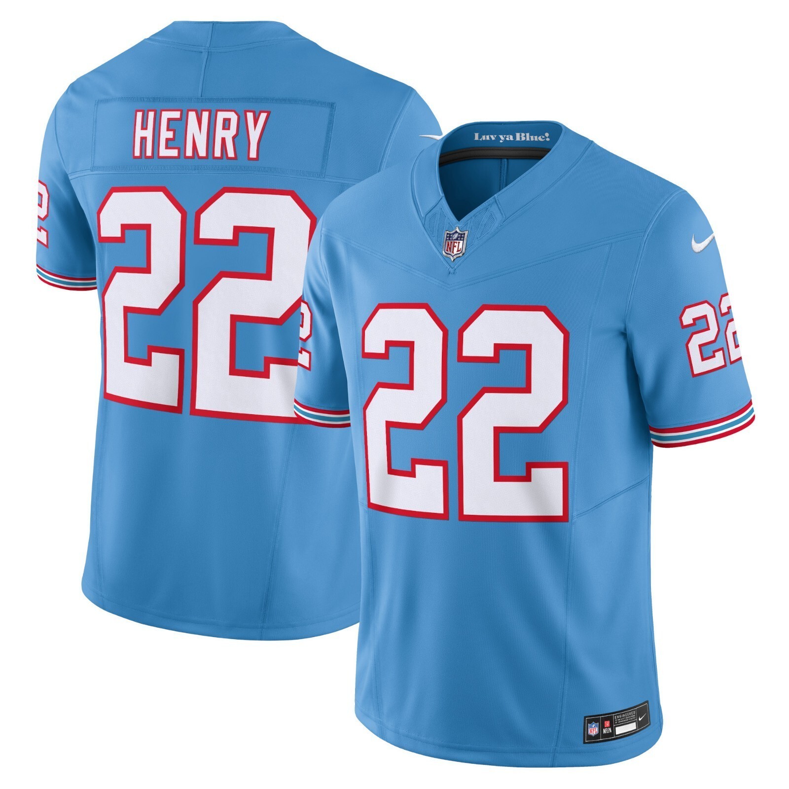 Men's #22 Derrick Henry Blue Player SportShirt Adult - All Stitched