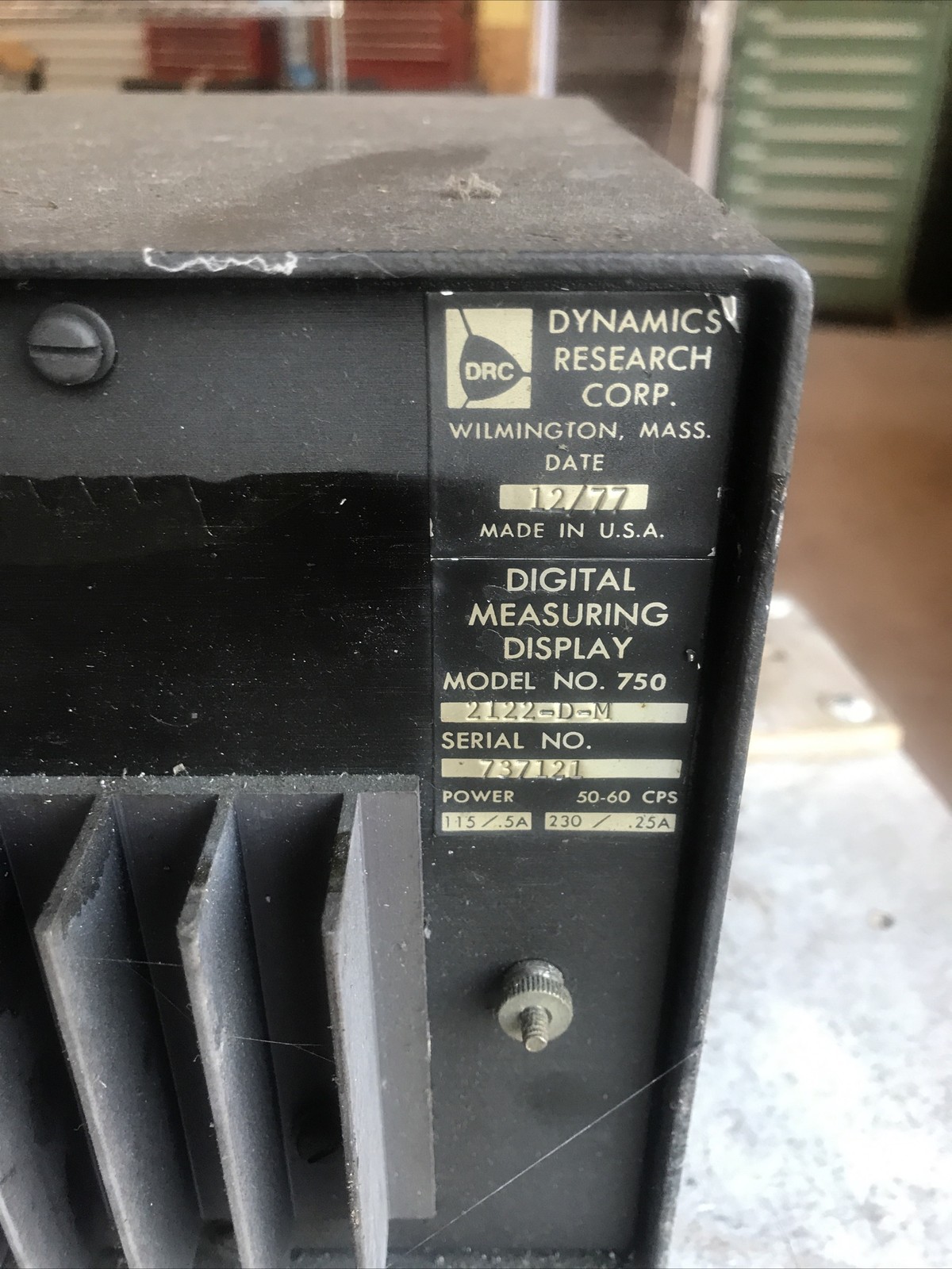 DRC Dynamics Digital Measuring Display Model 750 DRC 100M