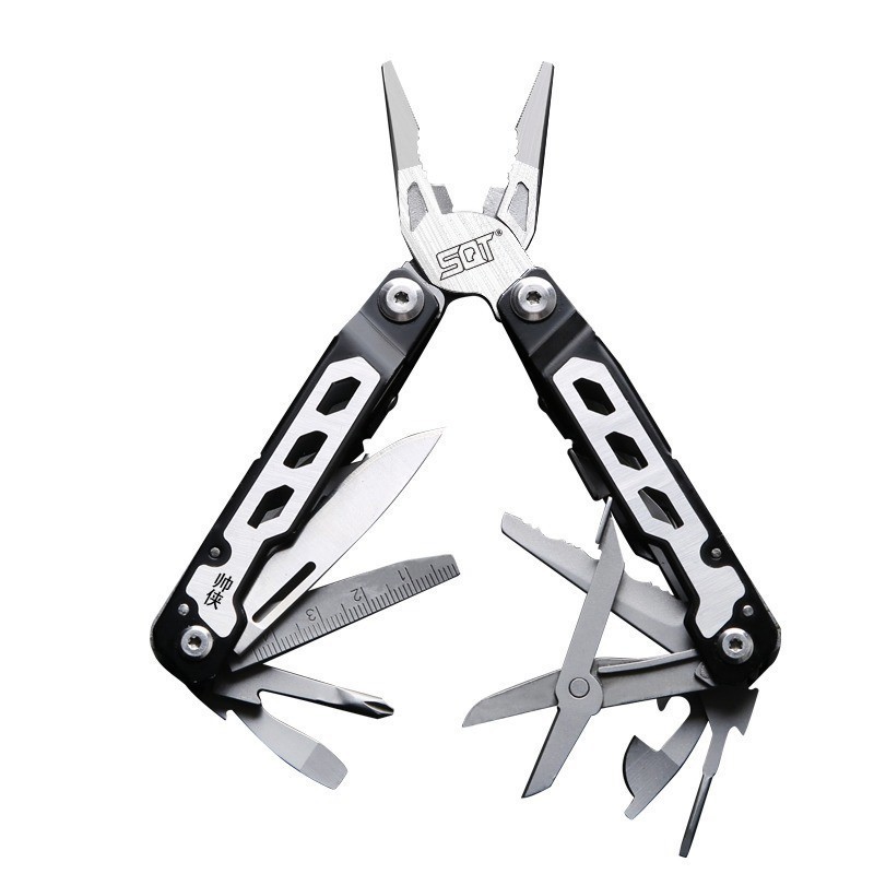 Folding Multitool Pliers With Blade Stainless EDC Pocket Utility Tool