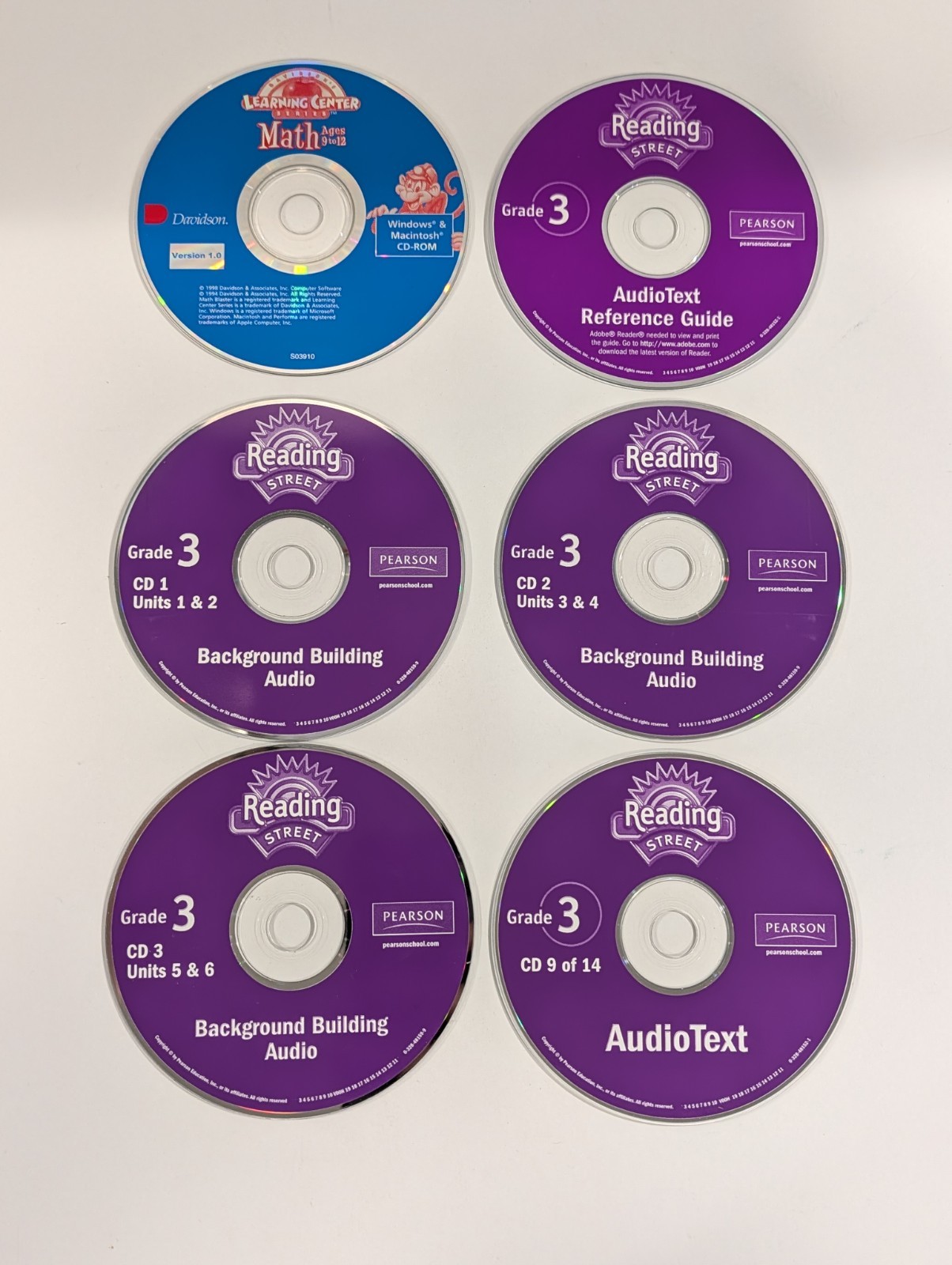6 Loose 3rd Grade Learning PC CD-ROMs | Reading Street, Math Learning Center