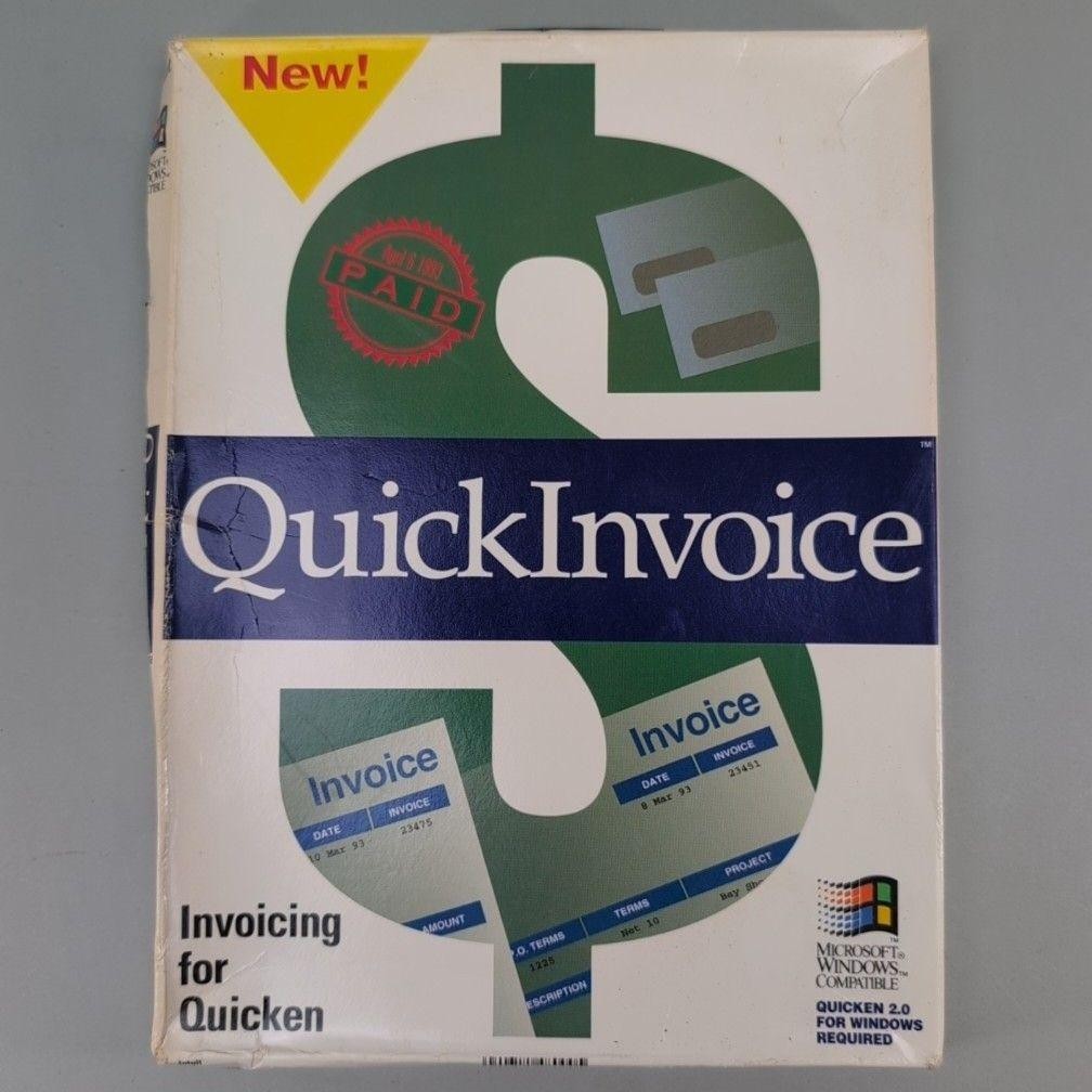 Intuit QuickInvoice 1.0 For Windows Vintage Personal Finance 5.25" Software RARE
