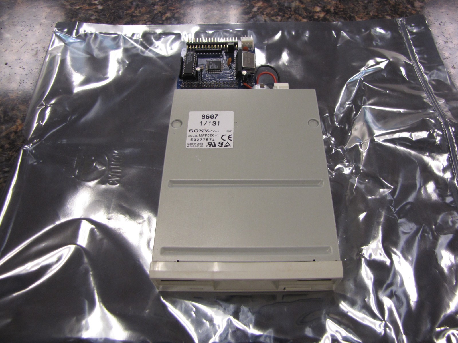 Vintage SONY MPF520-1 3.5" Floppy Drive W/Board - Beige