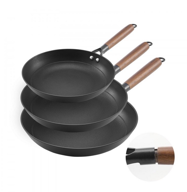 Lot Of 3 Vevor Cast Iron Wok Skillet Set