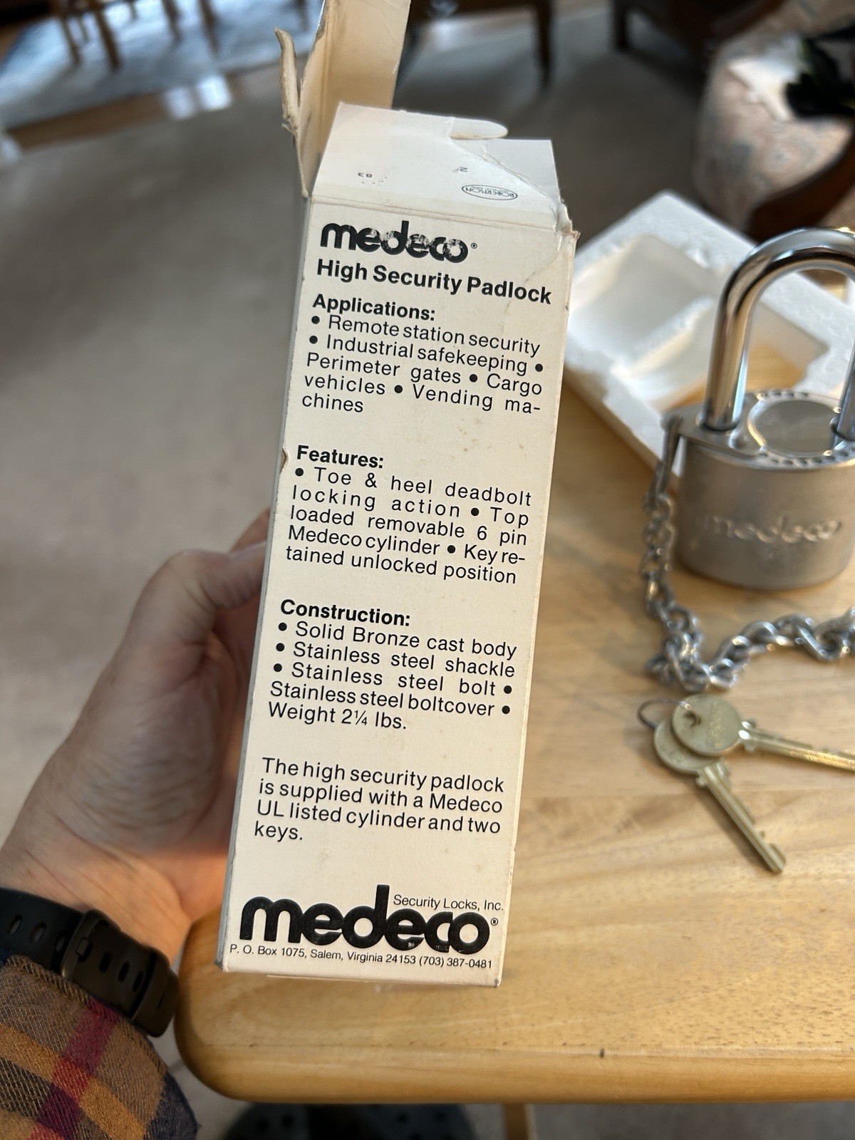 Vtg Medeco High Security Padlock New In Box