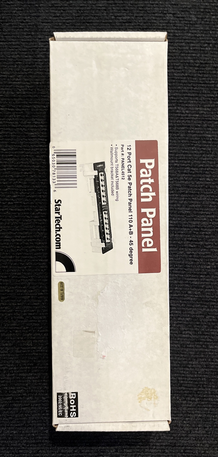 StarTech.com 1U 12 Port Wall Mount Cat5e 110 Patch Panel - 45 Degree (PANEL4512)