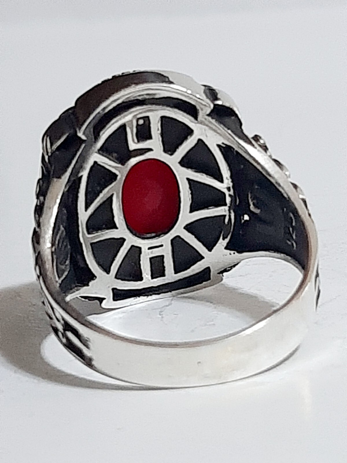 Men 925 Silver Ring Solitaire Ruby Spinel Ring Man Sterling $