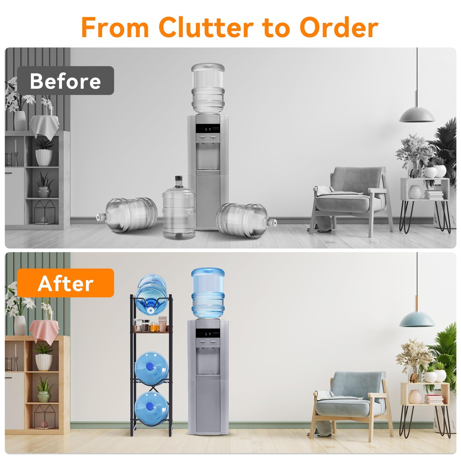 5 Gallon Water Bottle Jug Holder, Water Jug Stand with 55mm Water Dispenser V...