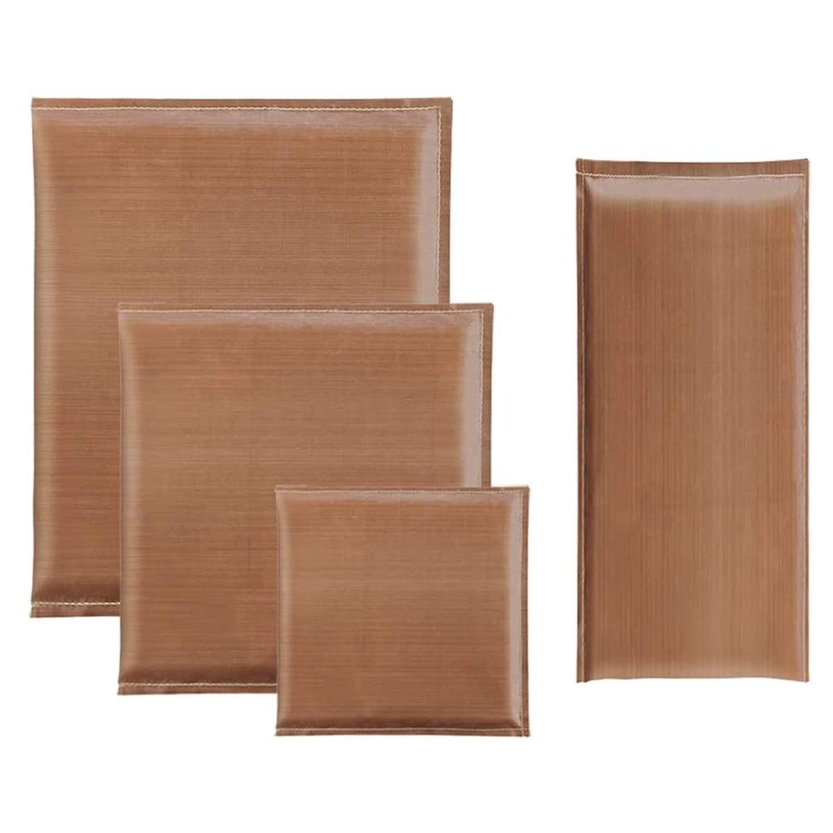 4 Pack Heat Press Pillow Mat Bundle - 4 Size Teflon Pressing Brown