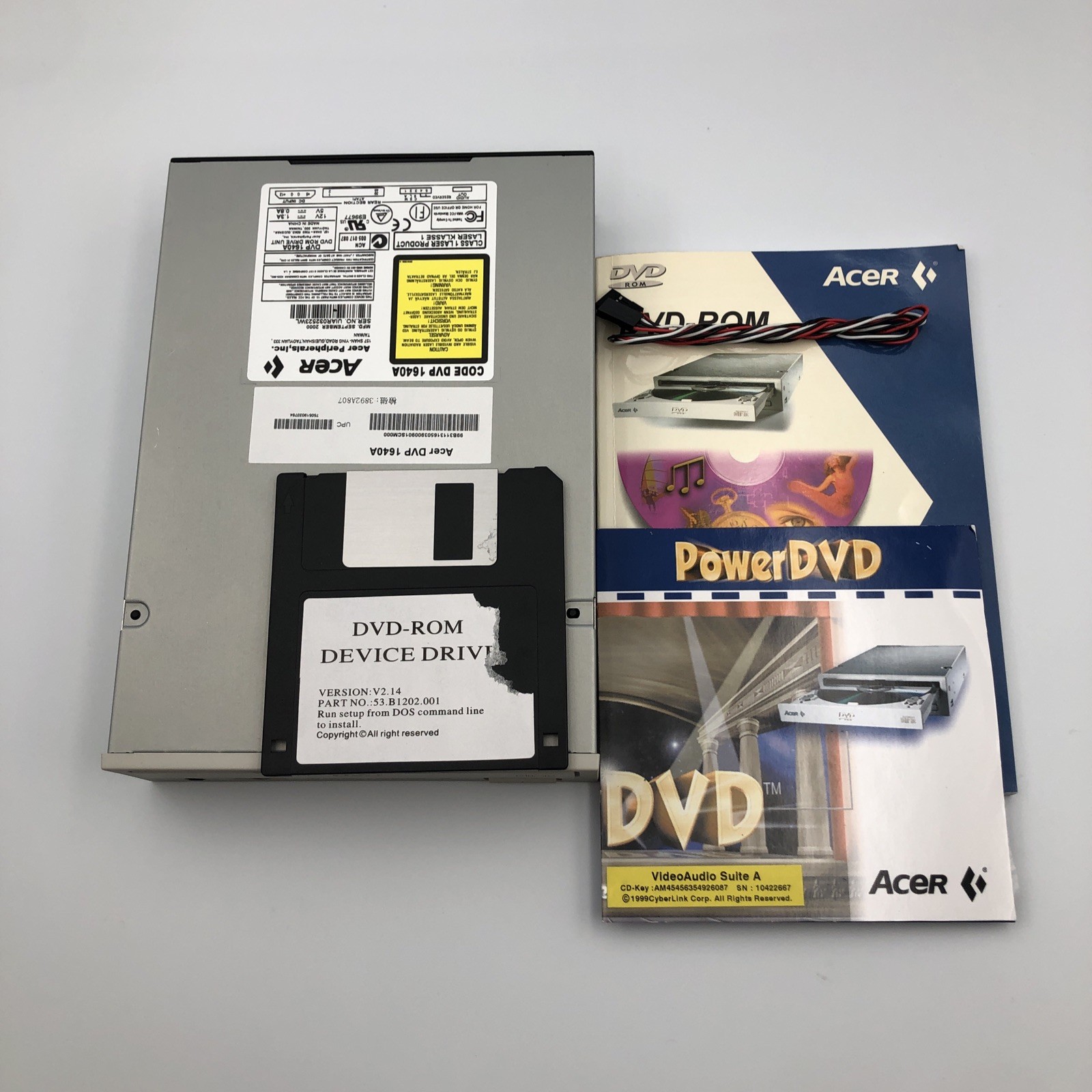 Vintage Acer DVD-1640A 16X DVD ROM 40X CD-ROM Internal Drive September 2000