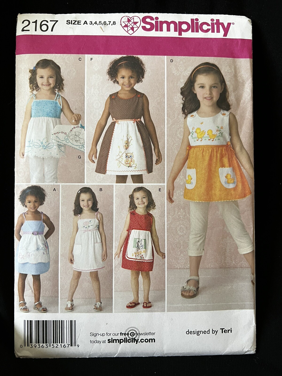 Simplicity Pattern 2167 Girl’s Dresses Sizes 3-8 New Uncut