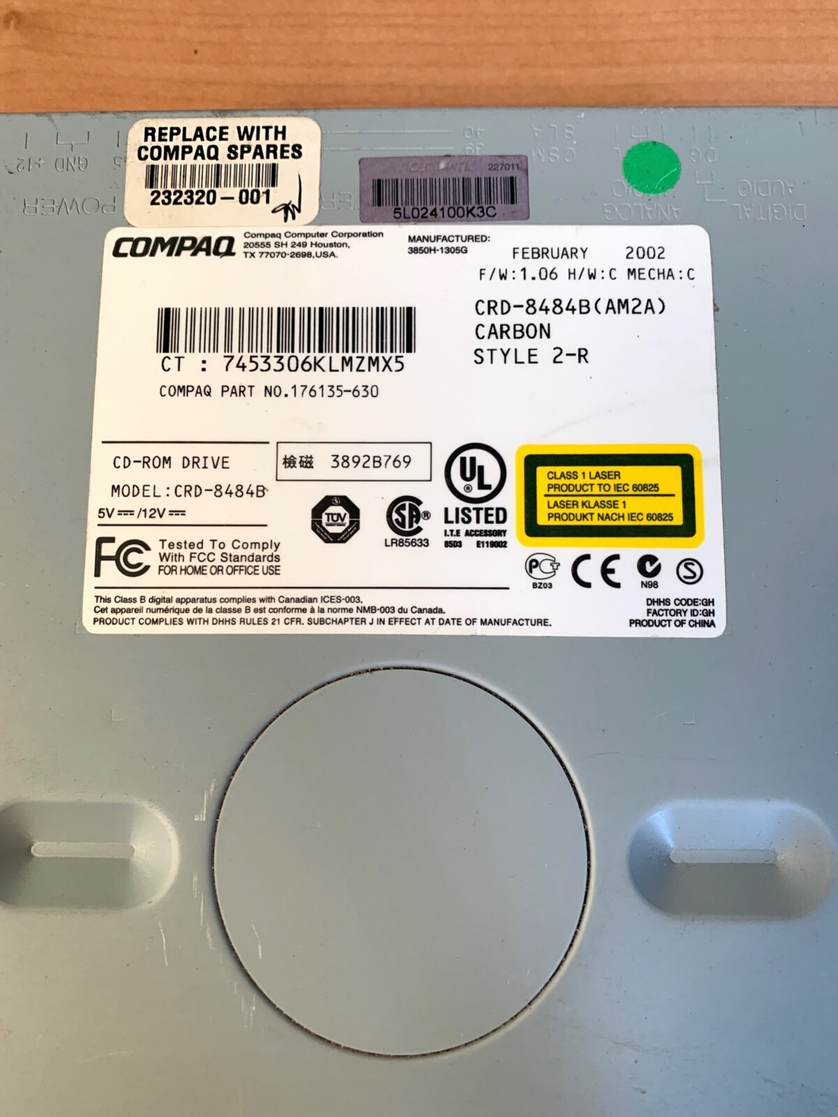 COMPAQ CRD-8484B CD-ROM Drive - Tested