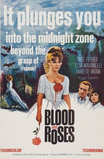 Historic Blood And Roses 1960 Movie Advertising Postcard