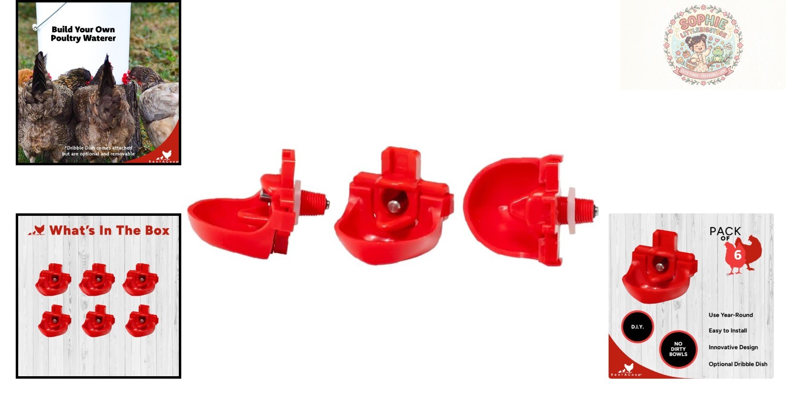 Customizable Poultry Watering System - 6 Horizontal Nipples & Installation Tool