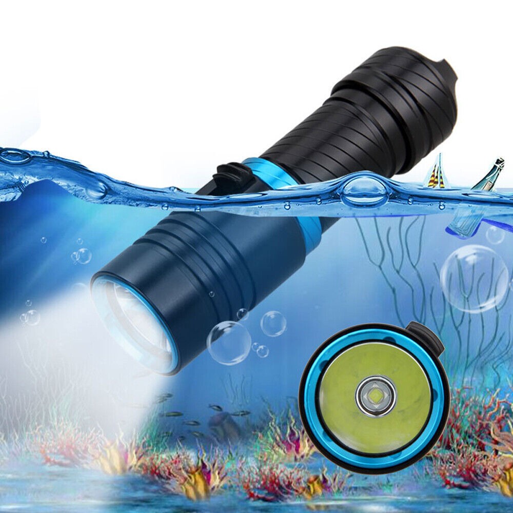 8000 Lumens Scuba Diving Flashlight LED Dive Torch Underwater 80M Outdoor Lamp