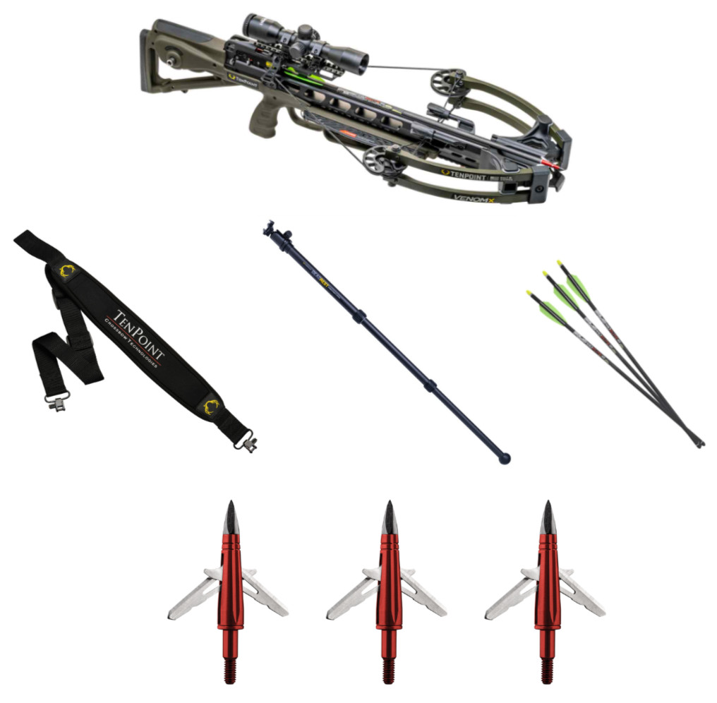 TenPoint Venom X Moss Green Crossbow Sling DeadRest Monopod CenterPunch Package