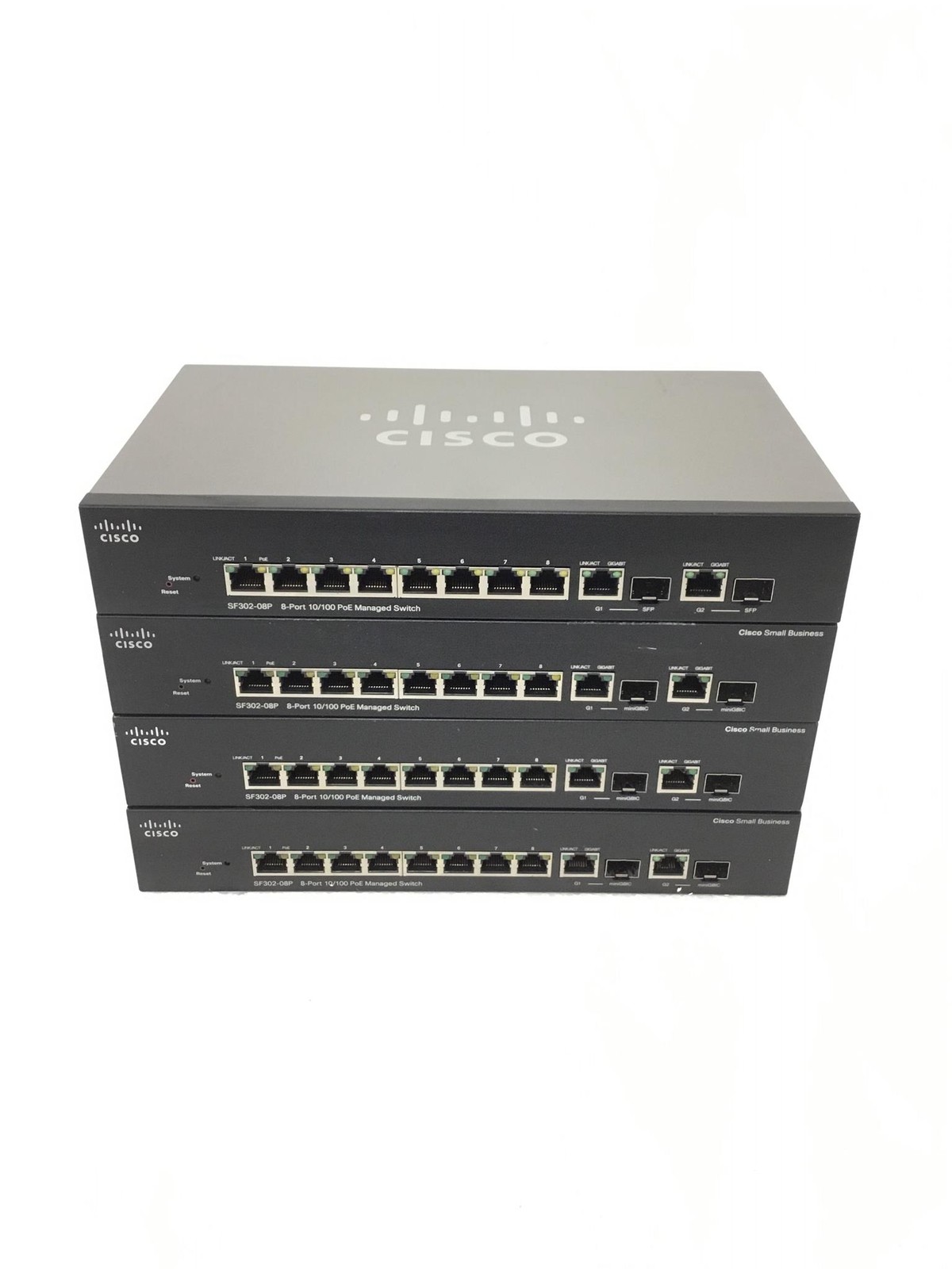 CISCO SF302-08P 8-Port 10/100 POE Network Managed Switch,WORKING,FREE SHIP,QTY