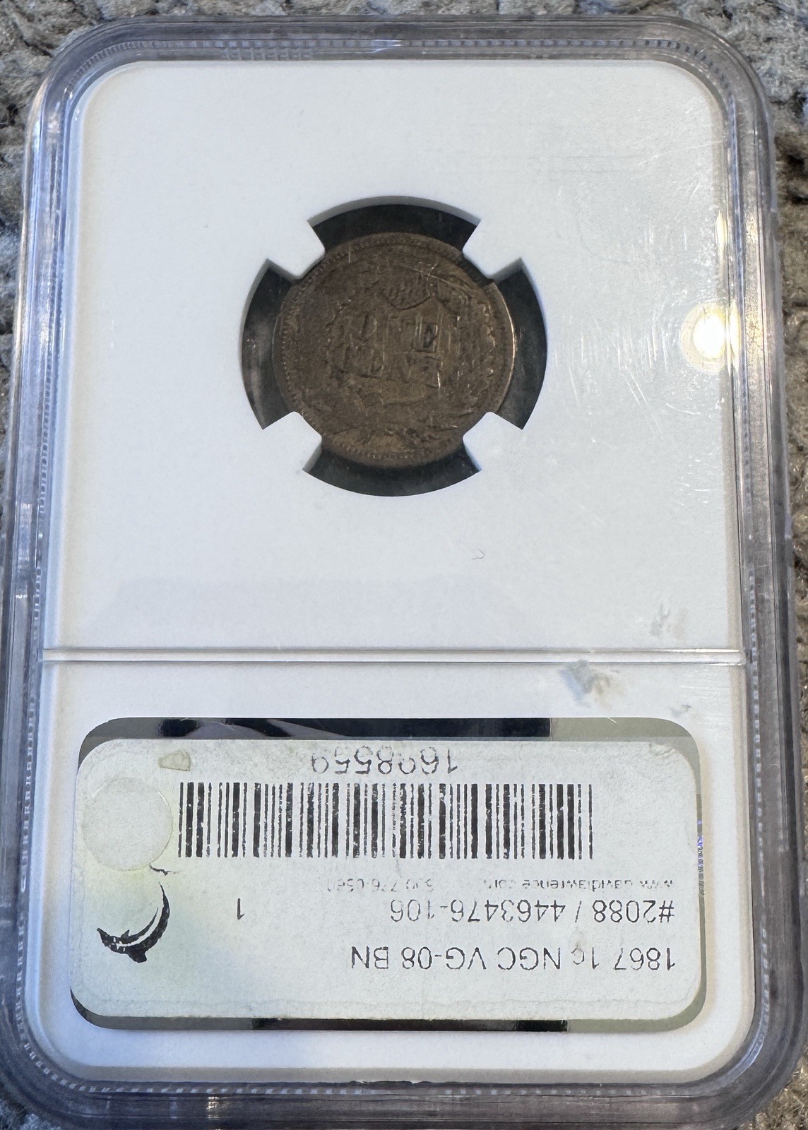 1867 Indian Head Cent NGC VG 8 BN