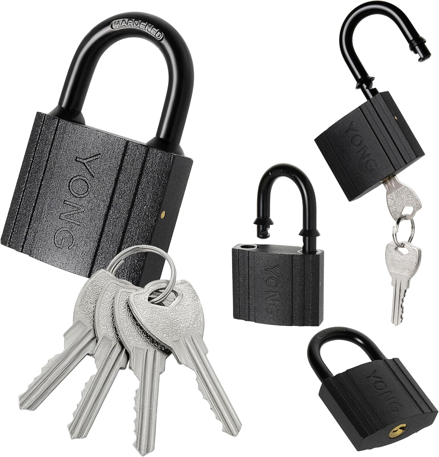 50mm Heavy Duty Short Shackle Padlock Cut Resistant Security Lock with 2 Keys