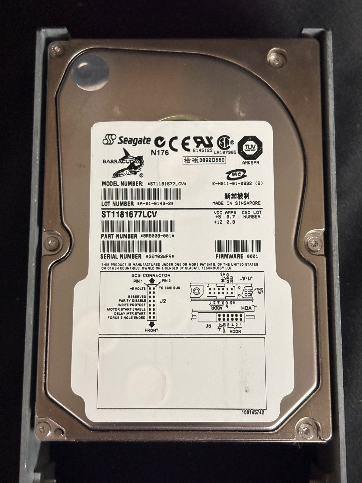 ST1181677LCV - 9R9009-001  18GB SCSI Drive - 10K