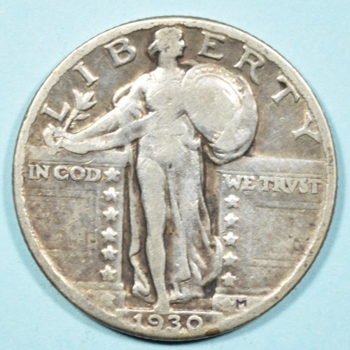 1930 Standing Liberty Quarter ~ VF VERY FINE ~ 90% Silver 25c US Type Coin