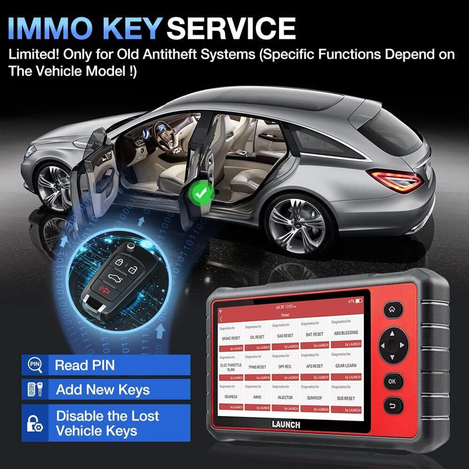 LAUNCH X431 CRP909 OBD2 Scanner Car Diagnostic Tool Full System Key Coding ABS