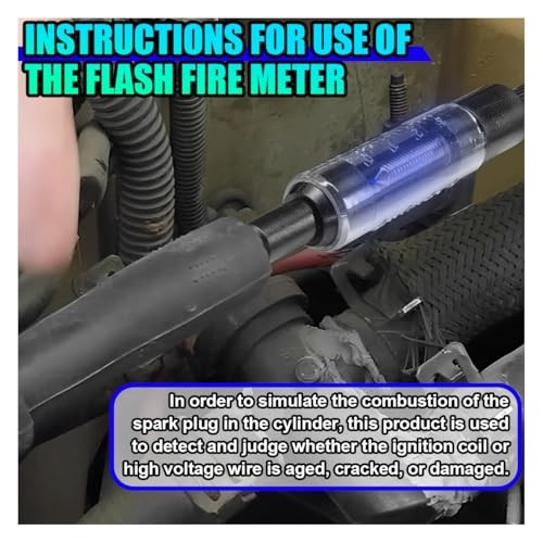 Car Spark Plug Tester, Adjustable Ignition Coil Tester Tool with Cable, Spark
